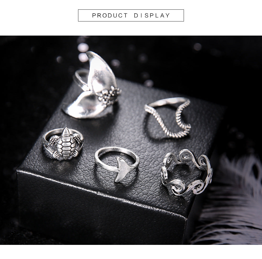 GEOMETRIC TURTLE MERMAID RING
