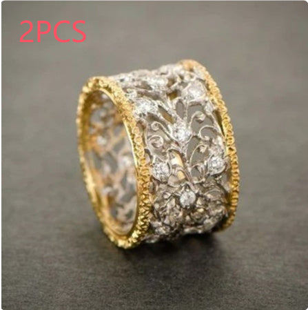 VINTAGE SILVERED ZIRCONIA RING