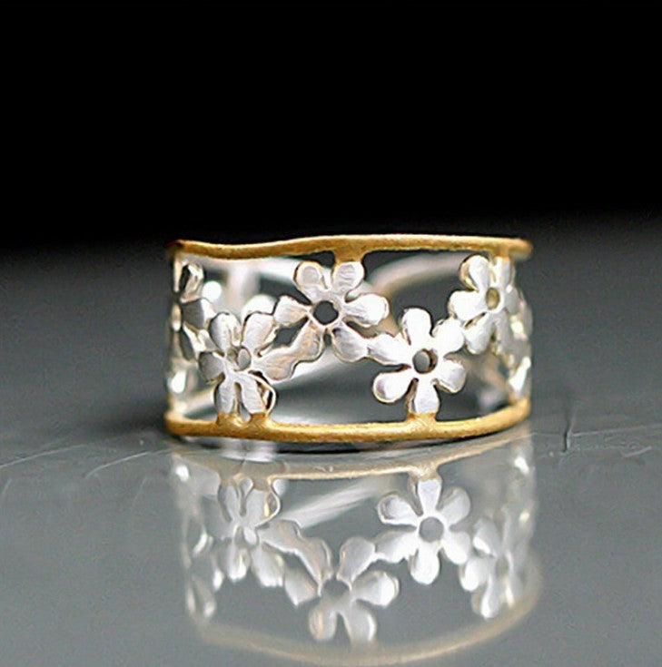 VINTAGE LAYERED THICK GOLD RING