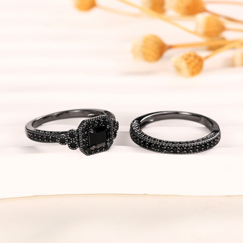 RETRO BLACK RING DUO