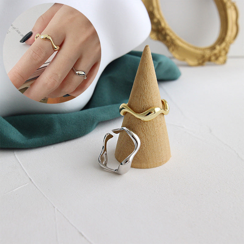 RETRO WAVY STERLING RING