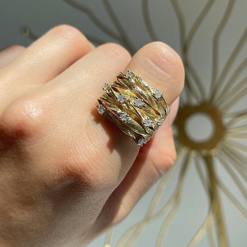 VINTAGE ZIRCON GOLDEN RING