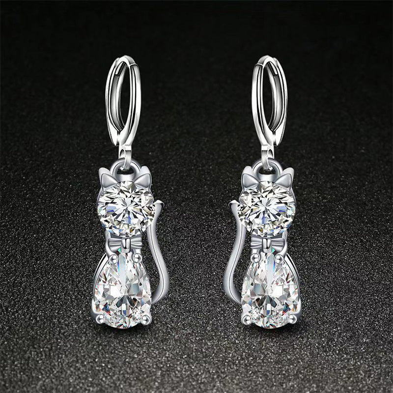 ZIRCONIA SILVER NECKLACE EARRING SET