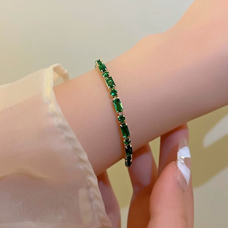VINTAGE EMERALD INLAY BRACELET
