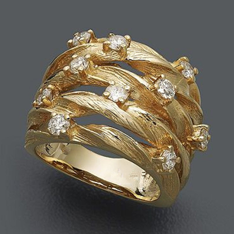 VINTAGE ZIRCON GOLDEN RING