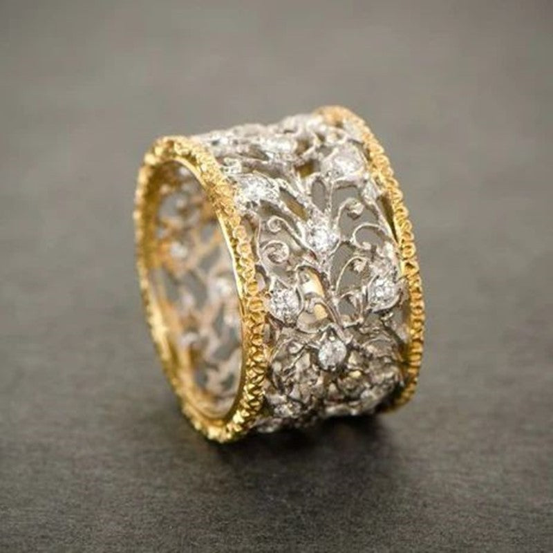 VINTAGE SILVERED ZIRCONIA RING