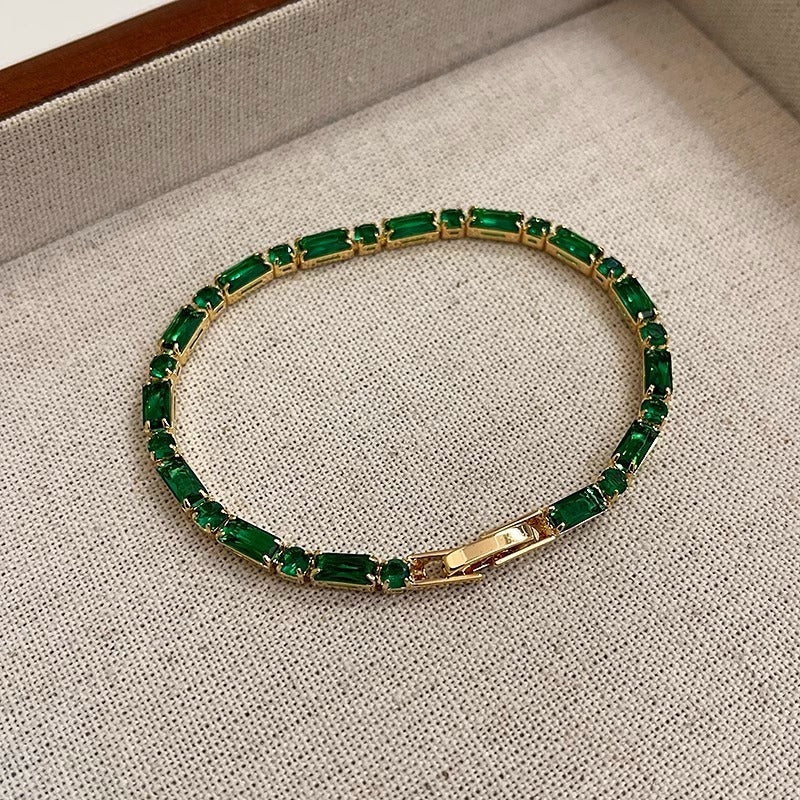 VINTAGE EMERALD INLAY BRACELET