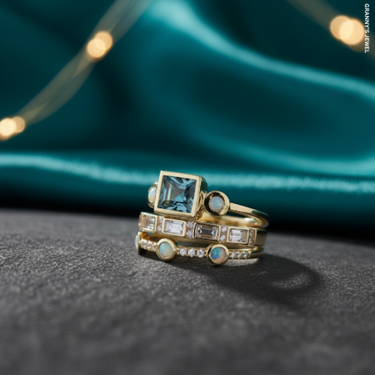 PERSONALIZED GEMSTONE RING SET