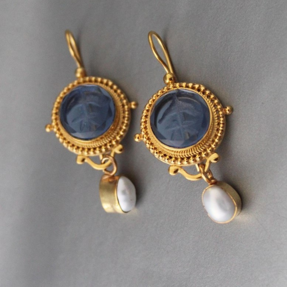 VINTAGE ZIRCONIA PEARL EARRINGS