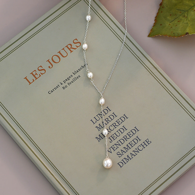 ELEGANT RUBY PENDANT & PEARL NECKLACE