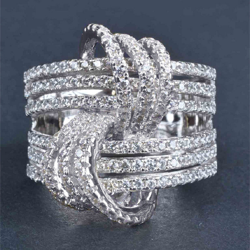 VINTAGE ZIRCONIA LIGHT CROSS RING