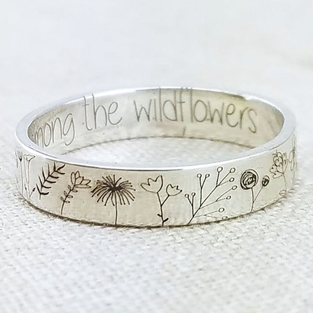 DANDELION MINIMALIST SILVER RING