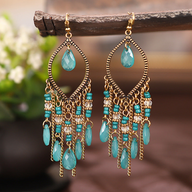VINTAGE WATERDROP BOHEMIAN EARRINGS