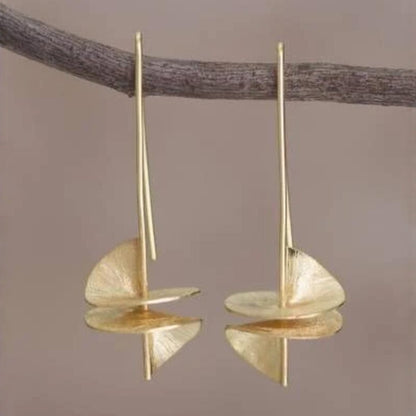 RETRO SPIRAL GOLD EARRINGS
