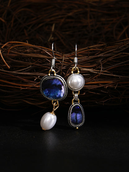 "Pair of trendy solid stone earrings with a minimalist design — elegant everyday jewelry and perfect gift for women."