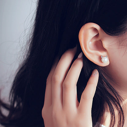TRENDY CRAFT KITTEN PIERCED EARRINGS
