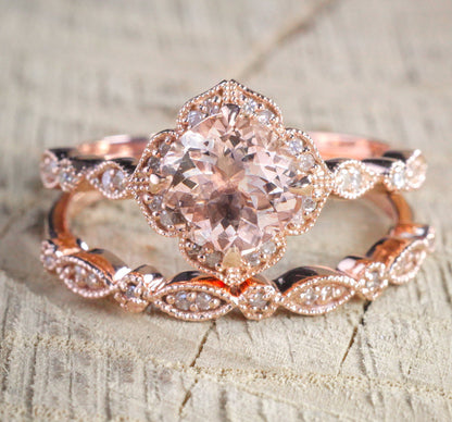 PINK ZIRCONIA ENGAGEMENT RING