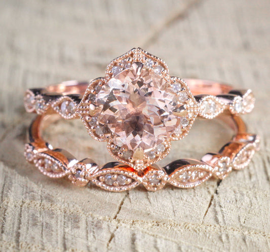 PINK ZIRCONIA ENGAGEMENT RING