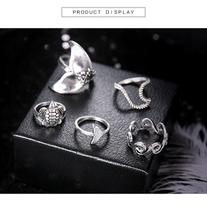 GEOMETRIC TURTLE MERMAID RING