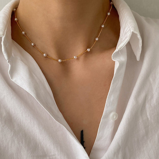 ELEGANT SMALL PEARL NECKLACE
