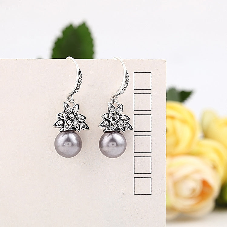 VINTAGE SILVER PEARL EARRINGS
