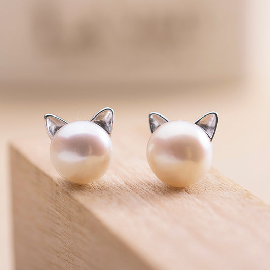 TRENDY CRAFT KITTEN PIERCED EARRINGS
