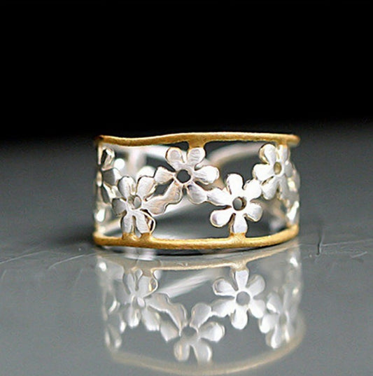 VINTAGE LAYERED THICK GOLD RING
