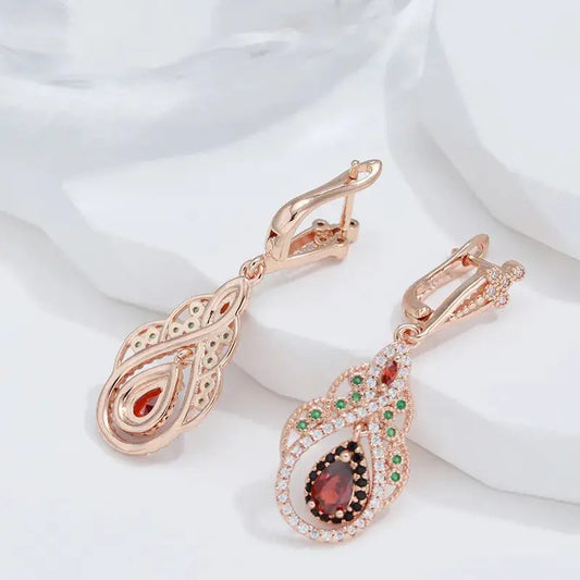 BOHEMIAN INLAID ZIRCONIA EARRINGS