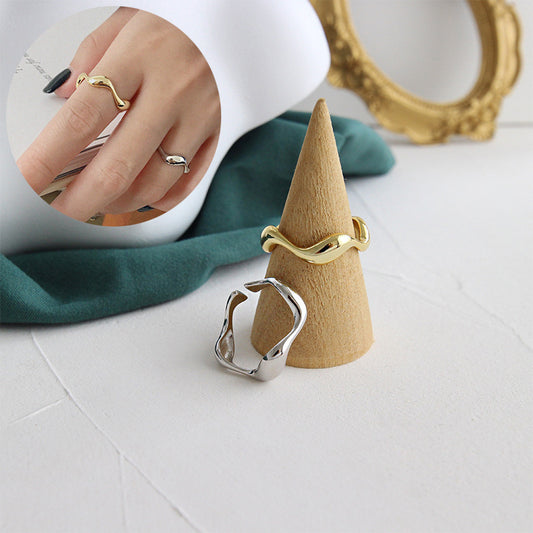 RETRO WAVY STERLING RING