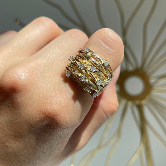 VINTAGE ZIRCON GOLDEN RING
