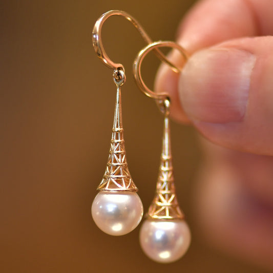 VINTAGE HOLLOW PEARL EARRINGS