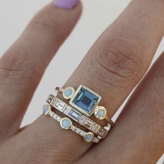 PERSONALIZED GEMSTONE RING SET