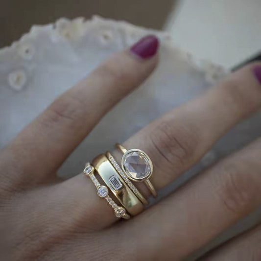 GOLD ZIRCONIA RING SET