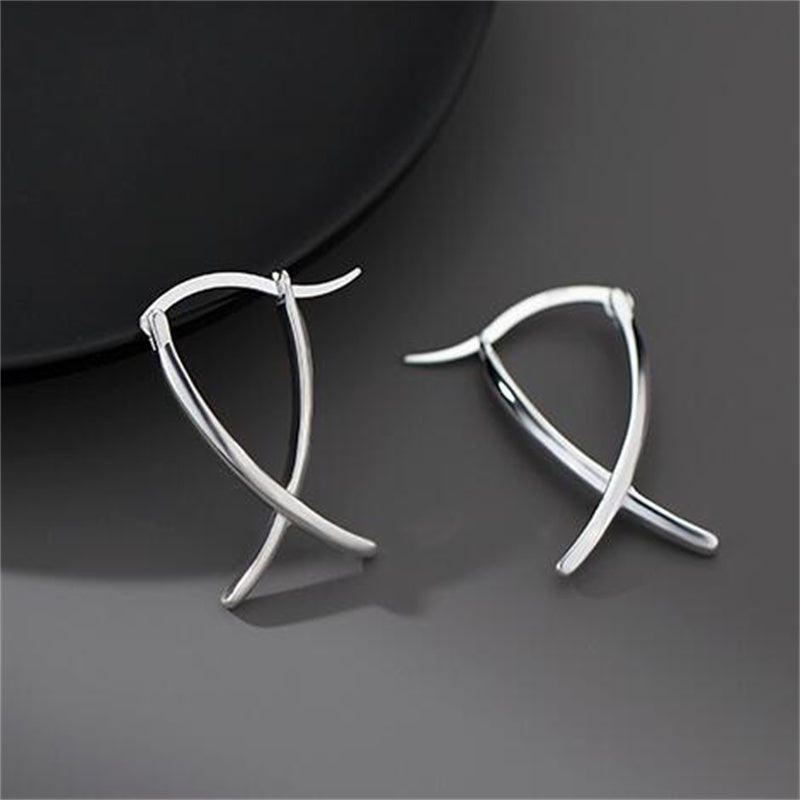 SILVER CROSS EARRINGS