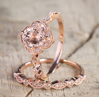 PINK ZIRCONIA ENGAGEMENT RING