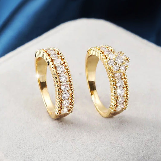 "Modern statement finger ring with bold wide band and zirconia inlay, elegant fashion jewelry for women."