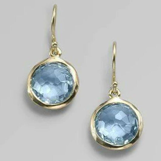 SIMPLE BLUE STONE EARRINGS