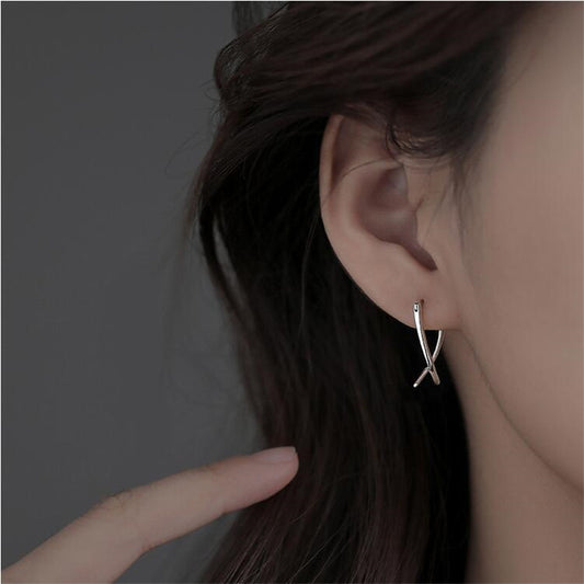 SILVER CROSS EARRINGS