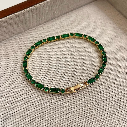 VINTAGE EMERALD INLAY BRACELET