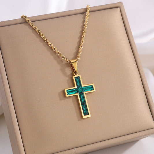 ELEGANT CROSS PENDANT NECKLACE