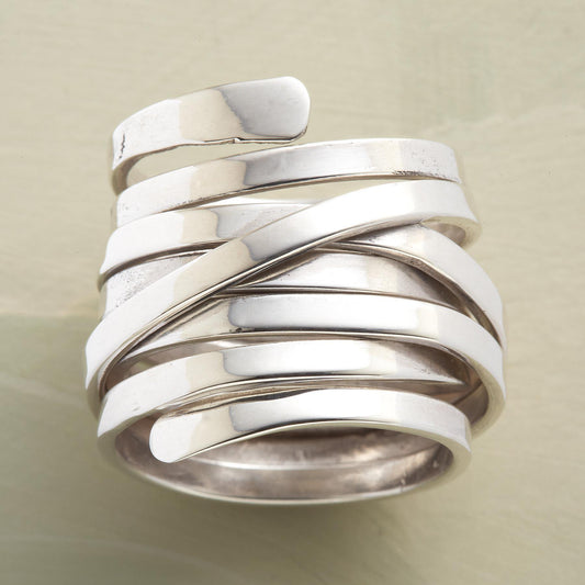 VINTAGE THICK LAYER SILVER RING