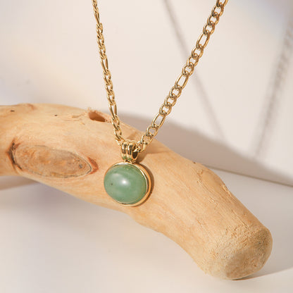 ELEGANT STONE ROUND VINTAGE NECKLACE