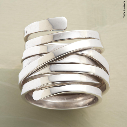 VINTAGE THICK LAYER SILVER RING