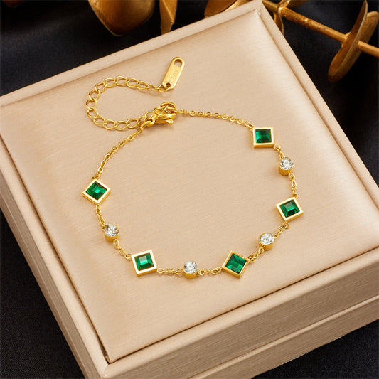 EMERALD INLAID WOMEN’S BRACELET