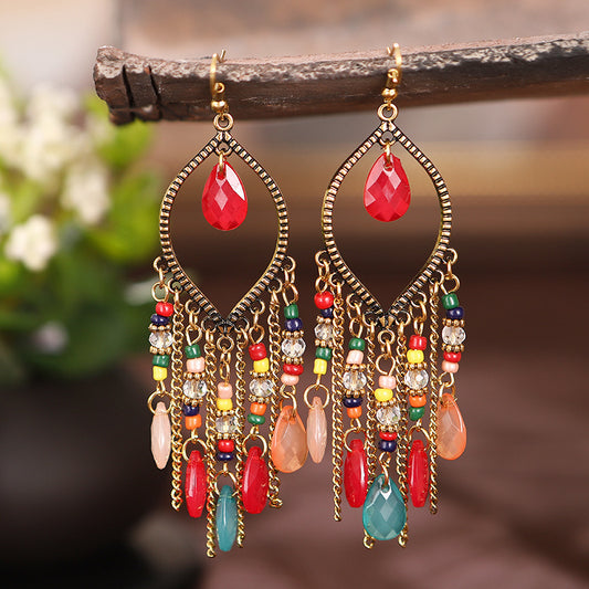 VINTAGE WATERDROP BOHEMIAN EARRINGS