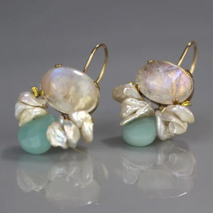 TIMELESS VINTAGE OCEAN BLUE STONE EARRINGS