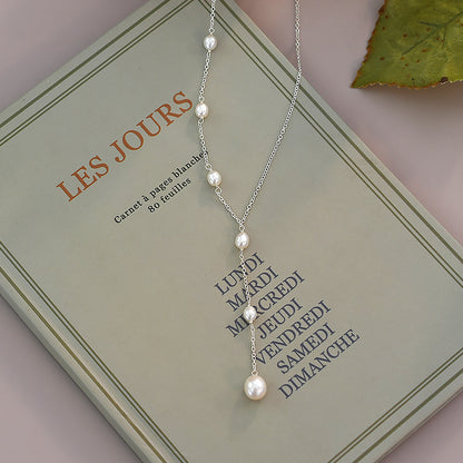 ELEGANT RUBY PENDANT & PEARL NECKLACE