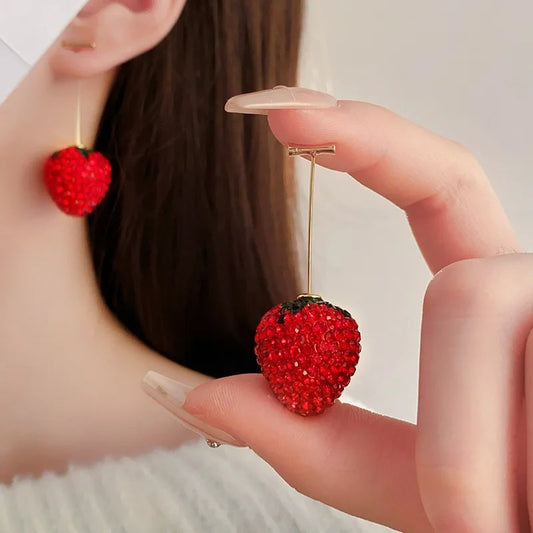 STYLISH RED STRAWBERRY EARRINGS