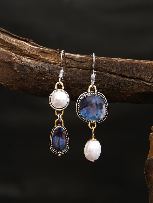 VINTAGE BLUE NATURAL STONE EARRINGS