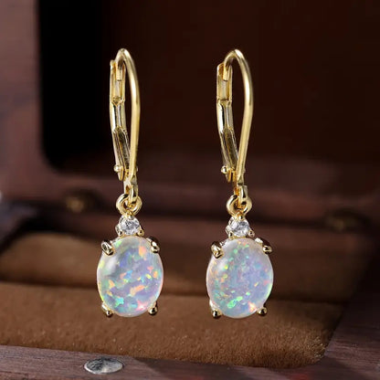 MICRO INLAID ZIRCONIA OPAL EARRINGS
